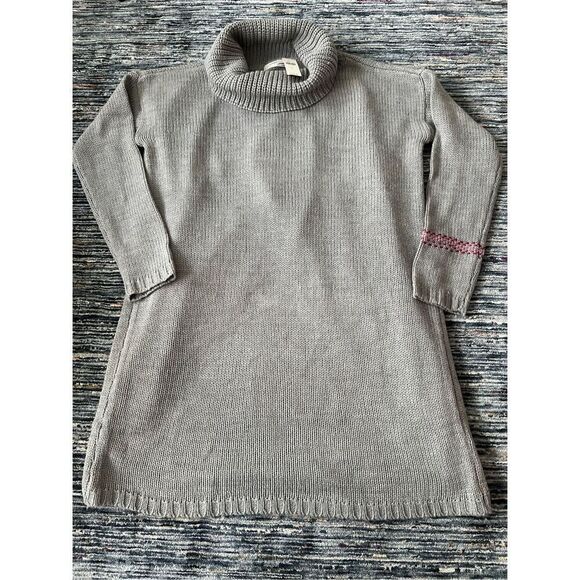 Anthropologie NWT Split Back Sweater Grey Sz L - Picture 8 of 11